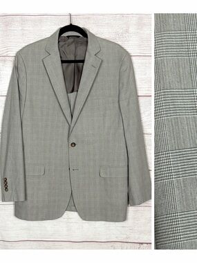 Brooks Brothers Gray Blazer Cotton Italian Fabric Lightweight Fitzgerald  43R